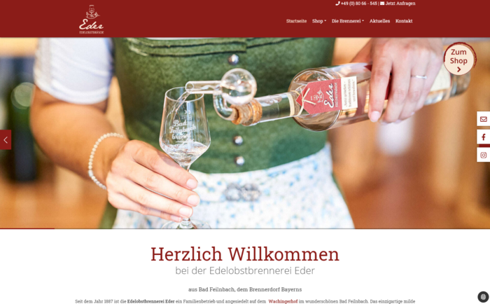 Edelobstbrennerei Eder (Shop-Beispiel)